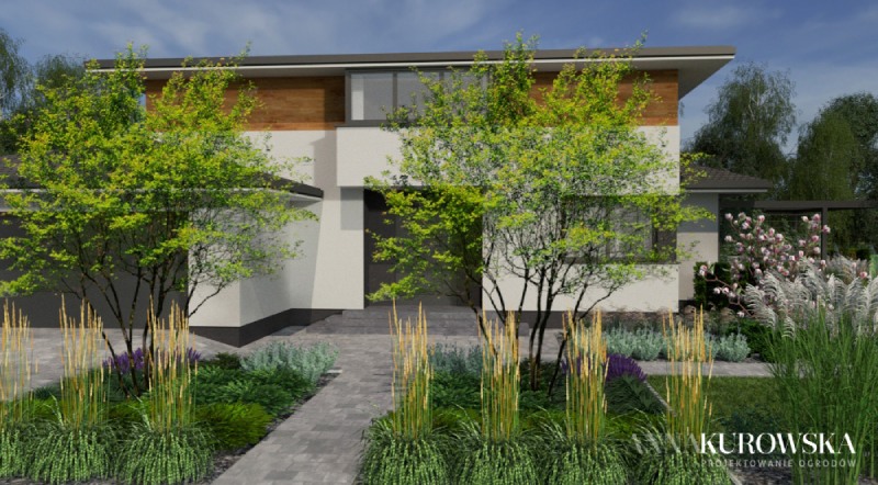 Projekt ogrodu na leśnej działce.