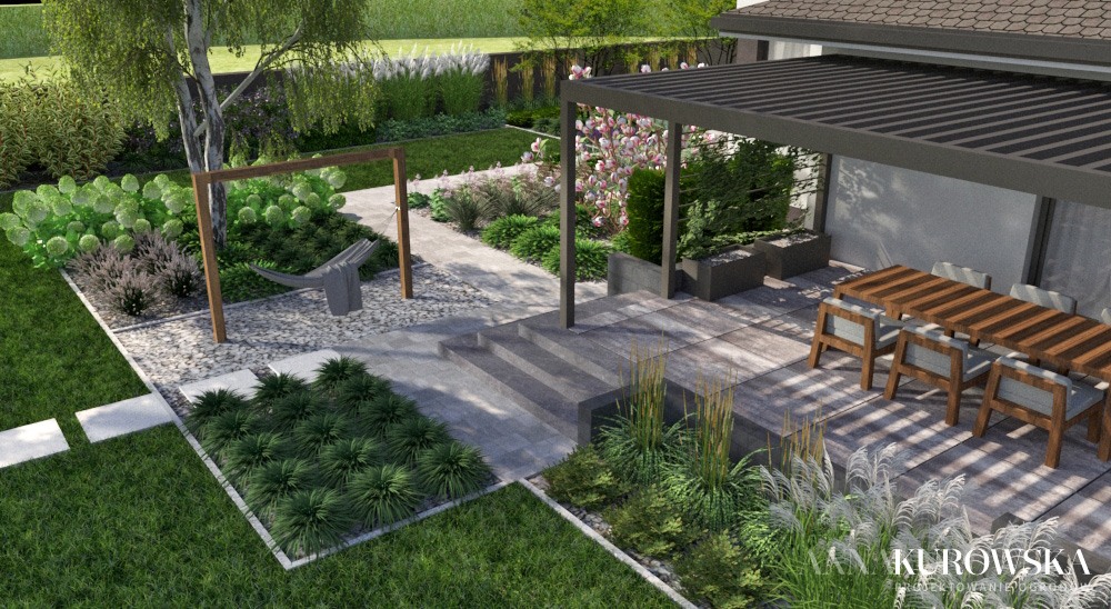 Projekt ogrodu na leśnej działce.