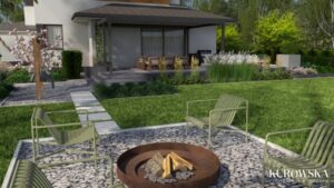 Projekt ogrodu na leśnej działce.