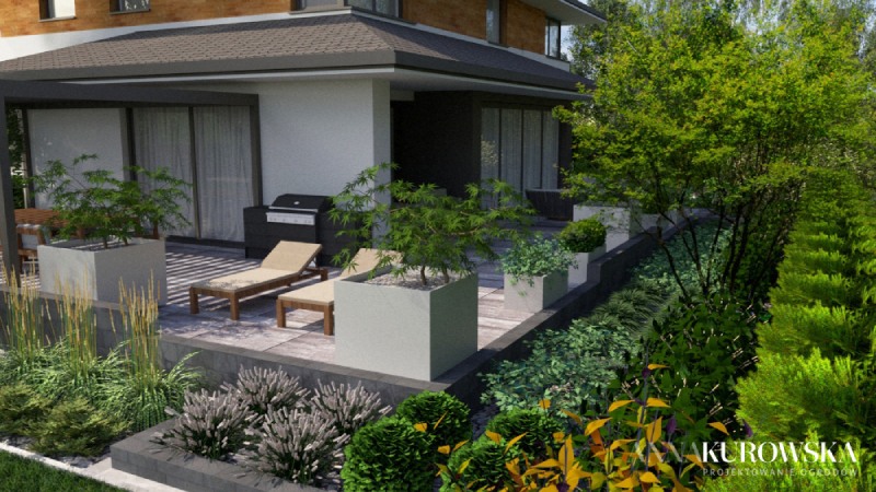 Projekt ogrodu na leśnej działce.