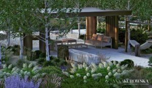 Nowoczesny ogród dla dużej rodziny