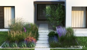 Nowoczesny ogród dla dużej rodziny