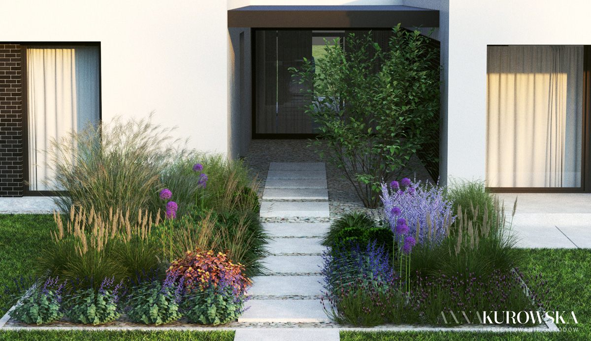 Nowoczesny ogród dla dużej rodziny