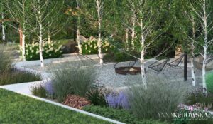 Nowoczesny ogród dla dużej rodziny