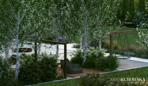 Nowoczesny ogród dla dużej rodziny