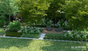 Nowoczesny ogród dla dużej rodziny