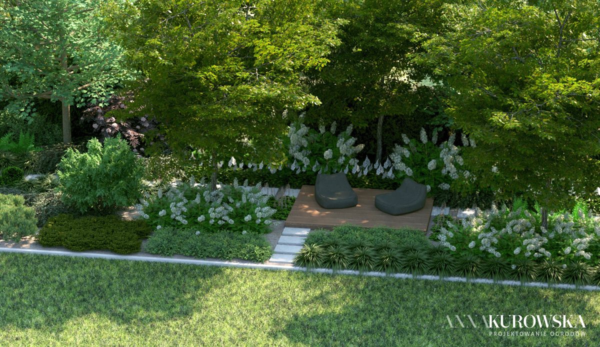 Nowoczesny ogród dla dużej rodziny