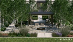 Nowoczesny ogród dla dużej rodziny