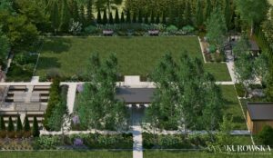 Nowoczesny ogród dla dużej rodziny