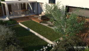 Projekt małego ogrodu w zabudowie szeregowej