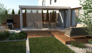 Projekt małego ogrodu w zabudowie szeregowej