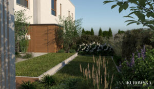Projekt małego ogrodu w zabudowie szeregowej