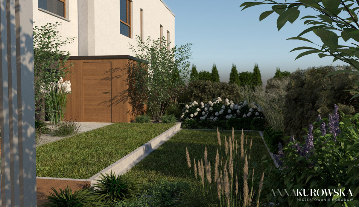 Projekt małego ogrodu w zabudowie szeregowej