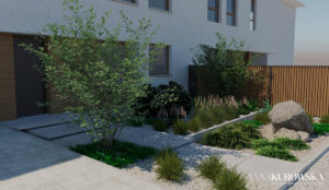 Projekt małego ogrodu w zabudowie szeregowej