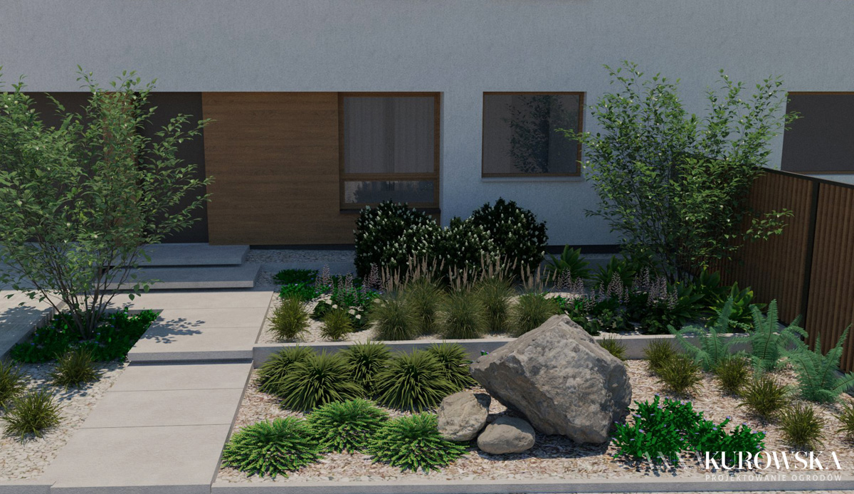Projekt małego ogrodu w zabudowie szeregowej