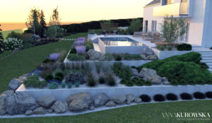 Projekt ogrodu na górskim zboczu