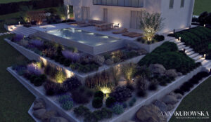 Projekt ogrodu na górskim zboczu