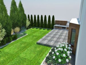 Projekt małego firmowego ogrodu