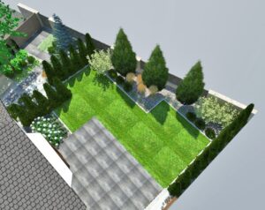 Projekt małego firmowego ogrodu