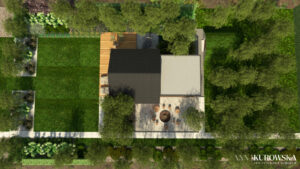 Duży rezydencjonalny ogród z altaną