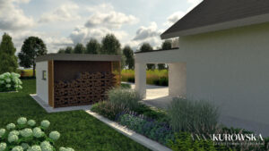 Duży rezydencjonalny ogród z altaną