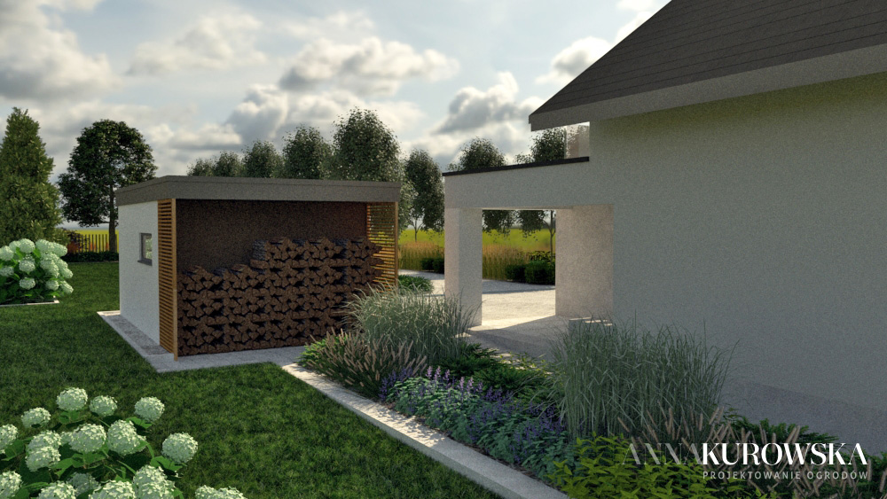 Duży rezydencjonalny ogród z altaną