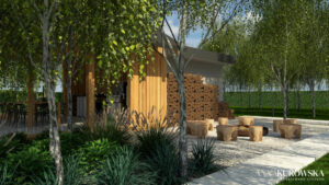 Duży rezydencjonalny ogród z altaną