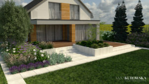 Duży rezydencjonalny ogród z altaną