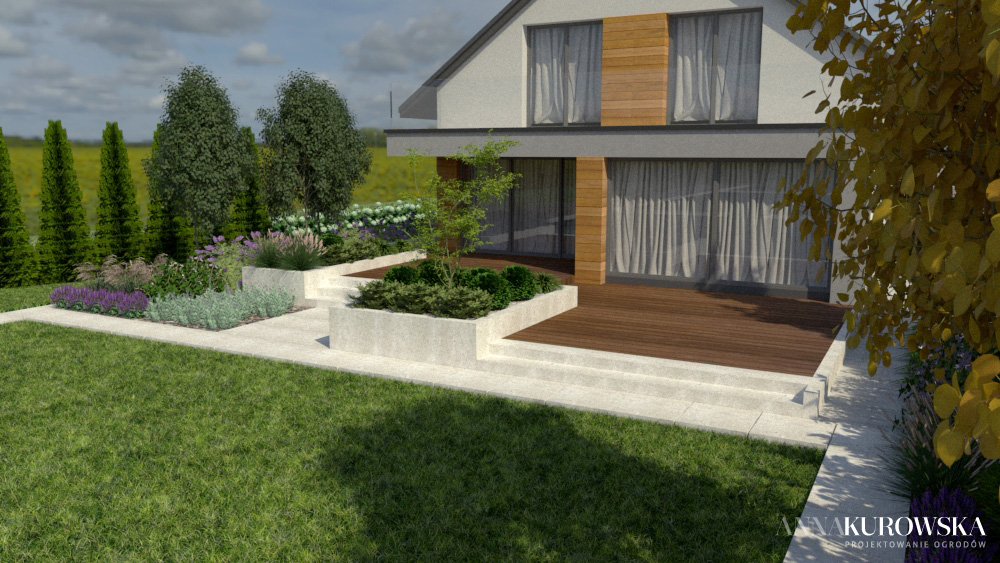 Duży rezydencjonalny ogród z altaną