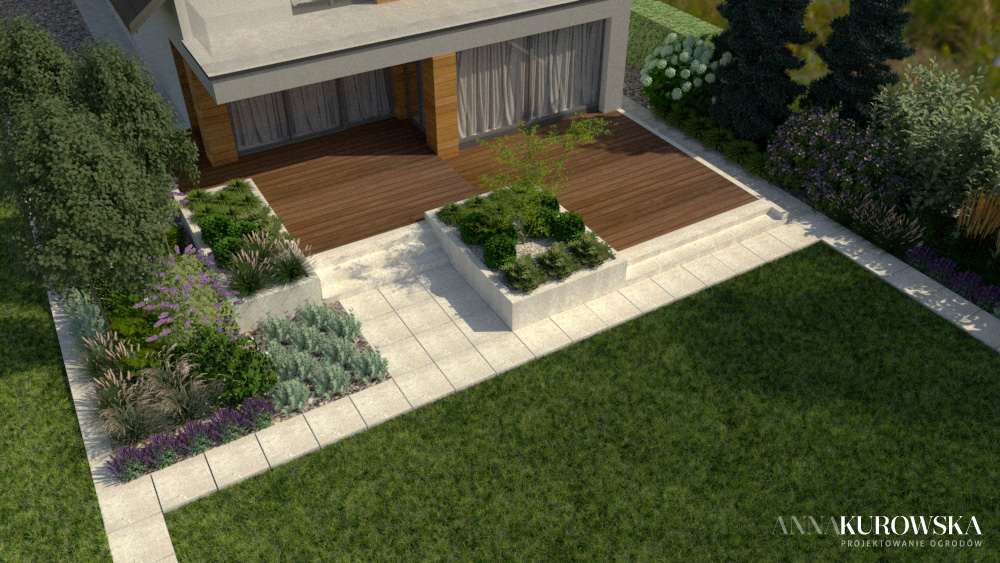 Duży rezydencjonalny ogród z altaną