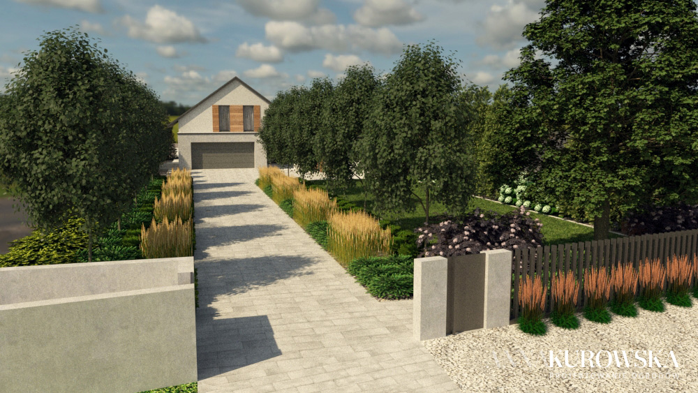 Duży rezydencjonalny ogród z altaną