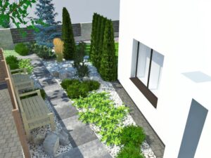 Projekt małego firmowego ogrodu