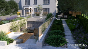 Projekt ogrodu przy starej kamienicy
