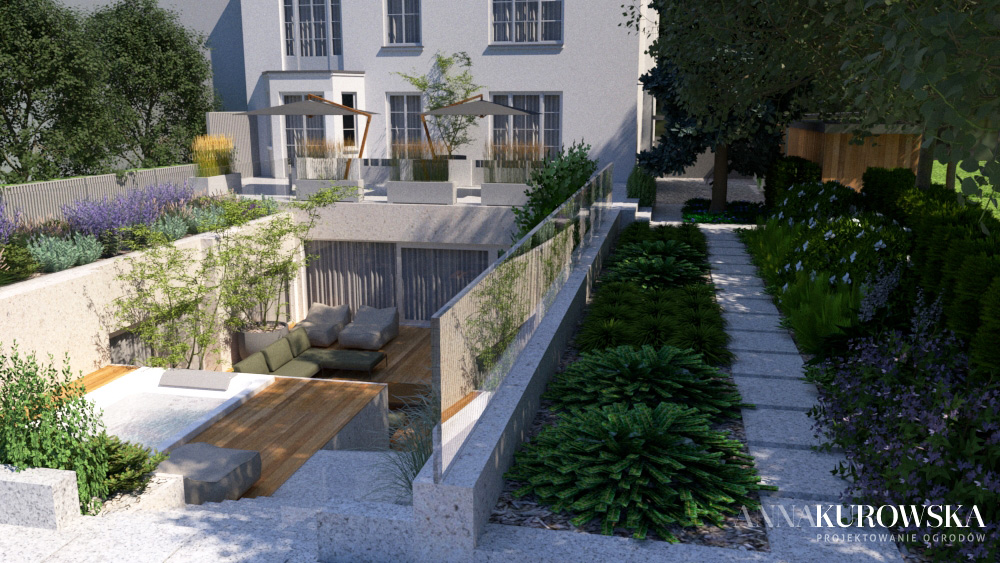 Projekt ogrodu przy starej kamienicy